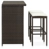 3-tlg. Bar Set Poly Rattan Braun