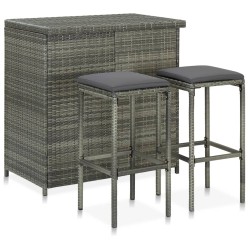 3-tlg. Bar Set Poly Rattan...