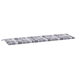 Gartenbank-Auflage Grau Karomuster 180x50x3 cm Oxford-Gewebe