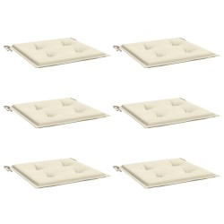 Gartenstuhl-Kissen 6 Stk. Creme 50x50x3 cm Oxford-Gewebe