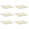 Gartenstuhl-Kissen 6 Stk. Creme 50x50x3 cm Oxford-Gewebe