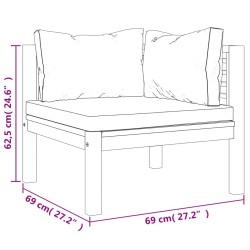 Ecksofas 2 Stk. mit Cremeweißen Kissen Massivholz Akazie