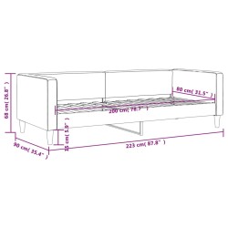 Tagesbett Creme 80x200 cm Stoff