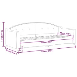 Tagesbett Hellgrau 80x200 cm Stoff