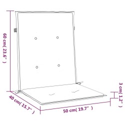 Gartenstuhlauflagen für Niedriglehner 6 Stk. Schwarz 100x50x3cm