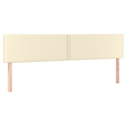 Kopfteile 2 Stk. Creme 100x5x78/88 cm Kunstleder