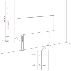 Kopfteile 2 Stk. Creme 100x5x78/88 cm Kunstleder