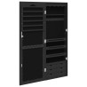 Schmuckschrank mit Spiegel Wandmontage Schwarz 37,5x10x106 cm