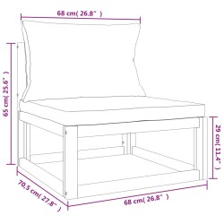 2-tlg. Garten-Sofa-Set mit Kissen Massivholz Akazie