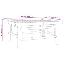 3-tlg. Garten-Lounge-Set mit Dunkelgrauen Kissen Bambus