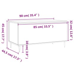 Couchtisch Weiß 90x44,5x45 cm Holzwerkstoff