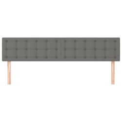 Kopfteile 2 Stk. Dunkelgrau 100x5x78/88 cm Stoff