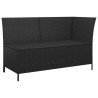 4-tlg. Garten-Lounge-Set mit Kissen Schwarz Poly Rattan