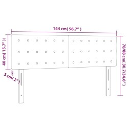 Kopfteile 2 Stk. Dunkelbraun 72x5x78/88 cm Stoff