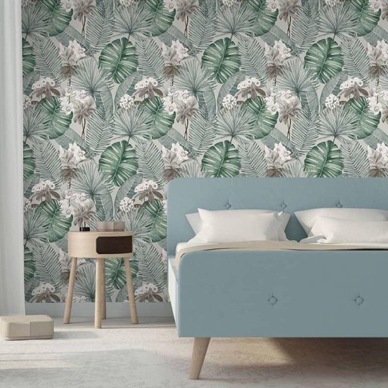 DUTCH WALLCOVERINGS Tapete Eden Grau und Hellgrün