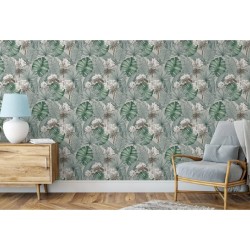 DUTCH WALLCOVERINGS Tapete Eden Grau und Hellgrün