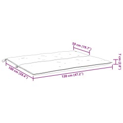 Gartenbank-Auflage Grau 120x(50+50)x7 cm Oxford-Gewebe