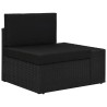 7-tlg. Garten-Lounge-Set Poly Rattan Schwarz