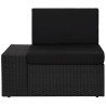 7-tlg. Garten-Lounge-Set Poly Rattan Schwarz