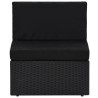 7-tlg. Garten-Lounge-Set Poly Rattan Schwarz