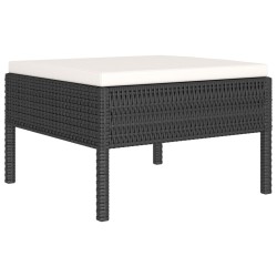 10-tlg. Garten-Lounge-Set mit Auflagen Poly Rattan Schwarz