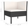 10-tlg. Garten-Lounge-Set mit Auflagen Poly Rattan Schwarz