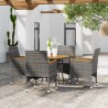 5-tlg. Garten-Essgruppe Poly Rattan Grau