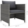 8-tlg. Garten-Lounge-Set mit Kissen Poly Rattan Grau