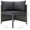 6-tlg. Garten-Lounge-Set mit Kissen Poly Rattan Grau