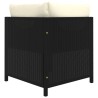 7-tlg. Garten-Lounge-Set mit Kissen Poly Rattan Schwarz