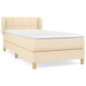 Boxspringbett mit Matratze Creme 90x190 cm Stoff