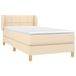 Boxspringbett mit Matratze Creme 90x190 cm Stoff