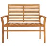 Gartenbank mit Anthrazit Auflage 112 cm Massivholz Teak