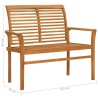 Gartenbank mit Anthrazit Auflage 112 cm Massivholz Teak