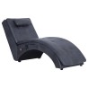 Massage Chaiselongue mit Kissen Grau Wildleder-Optik