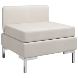 Mittelsofa Modular mit Auflage Stoff Cremeweiß