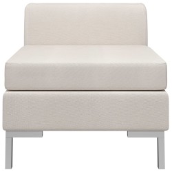 Mittelsofa Modular mit Auflage Stoff Cremeweiß