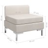 Mittelsofa Modular mit Auflage Stoff Cremeweiß