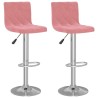 Barhocker 2 Stk. Rosa Samt