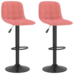 Barhocker 2 Stk. Rosa Samt