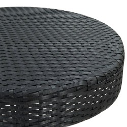 3-tlg. Gartenbar-Set mit Kissen Poly Rattan Schwarz