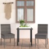 3-tlg. Garten-Essgruppe Poly Rattan Grau