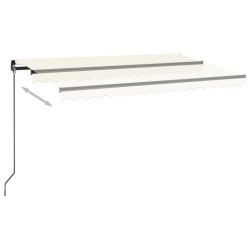 Markise Manuell Einziehbar mit LED 400x350 cm Creme