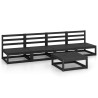 5-tlg. Garten-Lounge-Set Schwarz Massivholz Kiefer