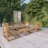 6-tlg. Garten-Lounge-Set Honigbraun Massivholz Kiefer