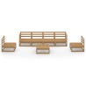 7-tlg. Garten-Lounge-Set Honigbraun Massivholz Kiefer