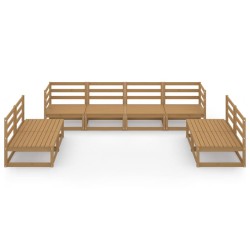 8-tlg. Garten-Lounge-Set Honigbraun Massivholz Kiefer