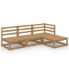 4-tlg. Garten-Lounge-Set Honigbraun Massivholz Kiefer