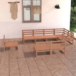 8-tlg. Garten-Lounge-Set Honigbraun Massivholz Kiefer