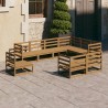 9-tlg. Garten-Lounge-Set Honigbraun Massivholz Kiefer